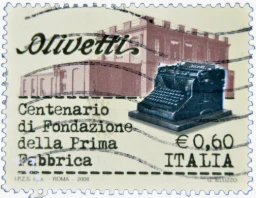 Sello postal conmemorativo de Olivetti
