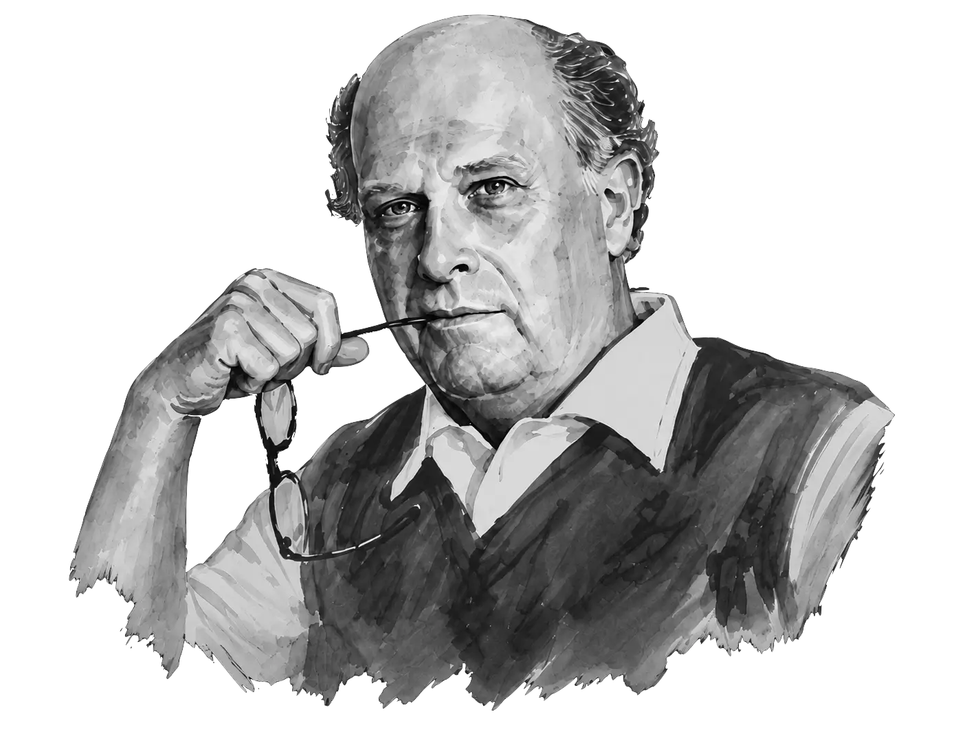 Retrato ilustrado de Adriano Olivetti